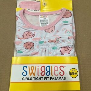 Swiggles Pink and White Elephant Pajama Set